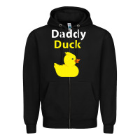 Black Funny Daddy Duck Rubber Duck Zipper Hoodie - longCreatives