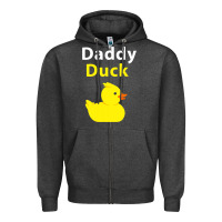 Charcoal Heather Funny Daddy Duck Rubber Duck Zipper Hoodie - longCreatives