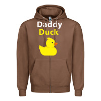 Chestnut Funny Daddy Duck Rubber Duck Zipper Hoodie - longCreatives