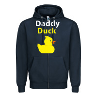 Navy Funny Daddy Duck Rubber Duck Zipper Hoodie - longCreatives