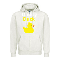 Oatmeal Heather Funny Daddy Duck Rubber Duck Zipper Hoodie - longCreatives