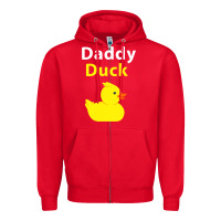 Red Funny Daddy Duck Rubber Duck Zipper Hoodie - longCreatives
