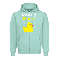Seafoam Funny Daddy Duck Rubber Duck Zipper Hoodie - longCreatives