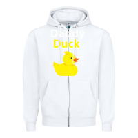 White Funny Daddy Duck Rubber Duck Zipper Hoodie - longCreatives