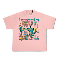 Salmon i sew a piece of my heart into every quilt i make Urban Heavy Tee - RanaPortraitStore