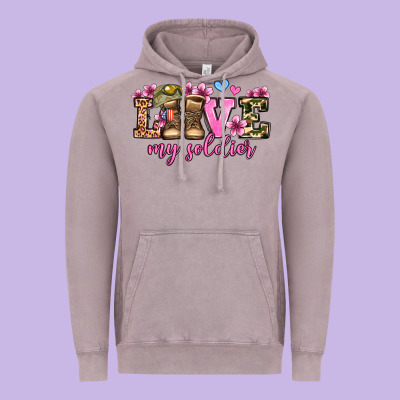 Love My Soldier Olivia Vintage Hoodie Designed By Oliviacreatesart