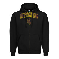 Black Womens Wyoming Cowboys Apparel Fan Favorite Arch Zipper Hoodie - longCreatives