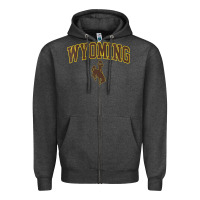 Charcoal Heather Womens Wyoming Cowboys Apparel Fan Favorite Arch Zipper Hoodie - longCreatives