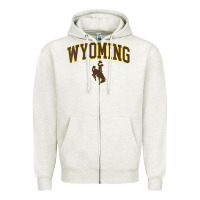Oatmeal Heather Womens Wyoming Cowboys Apparel Fan Favorite Arch Zipper Hoodie - longCreatives