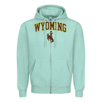 Seafoam Womens Wyoming Cowboys Apparel Fan Favorite Arch Zipper Hoodie - longCreatives
