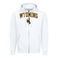 White Womens Wyoming Cowboys Apparel Fan Favorite Arch Zipper Hoodie - longCreatives