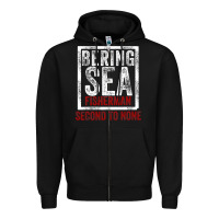 Black Bering Sea Fisherman second to none dutch harbor Alaska Zipper Hoodie - longCreatives