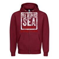Burgundy Bering Sea Fisherman second to none dutch harbor Alaska Zipper Hoodie - longCreatives