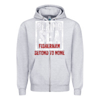 Heather Grey Bering Sea Fisherman second to none dutch harbor Alaska Zipper Hoodie - longCreatives