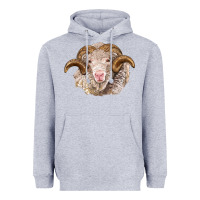Heather Grey merino wool ram Heavyweight Hoodie - BarkalooDesign