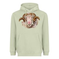 Matcha merino wool ram Heavyweight Hoodie - BarkalooDesign