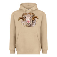 Mushroom merino wool ram Heavyweight Hoodie - BarkalooDesign