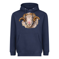 Navy merino wool ram Heavyweight Hoodie - BarkalooDesign
