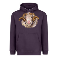 Plum merino wool ram Heavyweight Hoodie - BarkalooDesign