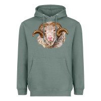 Sage merino wool ram Heavyweight Hoodie - BarkalooDesign