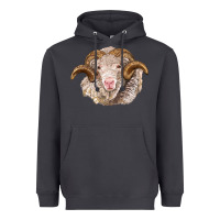 Smoke merino wool ram Heavyweight Hoodie - BarkalooDesign