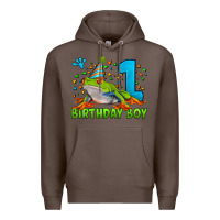 Coffee birthday boy frog age 1 Premium Hoodie - LillyAllenDesigns