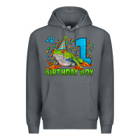 Rock birthday boy frog age 1 Premium Hoodie - LillyAllenDesigns