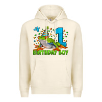 Tofu birthday boy frog age 1 Premium Hoodie - LillyAllenDesigns