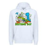 White birthday boy frog age 1 Premium Hoodie - LillyAllenDesigns