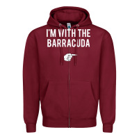 Burgundy I_m With Barracuda Halloween Costume Party Matching Zipper Hoodie - longCreatives