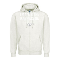 Oatmeal Heather I_m With Barracuda Halloween Costume Party Matching Zipper Hoodie - longCreatives