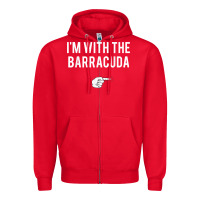 Red I_m With Barracuda Halloween Costume Party Matching Zipper Hoodie - longCreatives