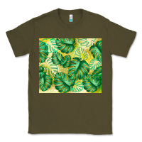 Army Green monstera leaf Classic Tee - TumblerDesignByShophia