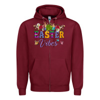 Burgundy easter vibes and butterfly with bunny and flowers Zipper Hoodie - Artiststas