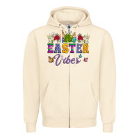 Sandshell easter vibes and butterfly with bunny and flowers Zipper Hoodie - Artiststas
