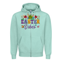 Seafoam easter vibes and butterfly with bunny and flowers Zipper Hoodie - Artiststas