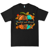 Black pumpkin thankful and blessed Premium Tee - NancyCooperArtShop