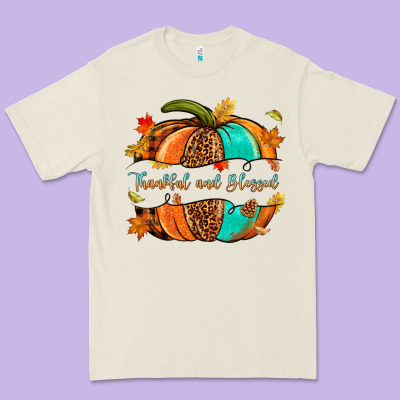Pumpkin Thankful And Blessed Premium Tee Designed By Nancycooperartshop