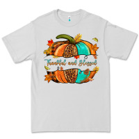 Dove Grey pumpkin thankful and blessed Premium Tee - NancyCooperArtShop