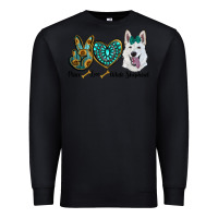 Black peace love white Sepherd Premium Sweatshirt - BarkalooDesign