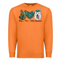 Carrot peace love white Sepherd Premium Sweatshirt - BarkalooDesign