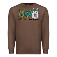 Chestnut peace love white Sepherd Premium Sweatshirt - BarkalooDesign