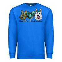 True Royal peace love white Sepherd Premium Sweatshirt - BarkalooDesign