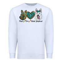White peace love white Sepherd Premium Sweatshirt - BarkalooDesign