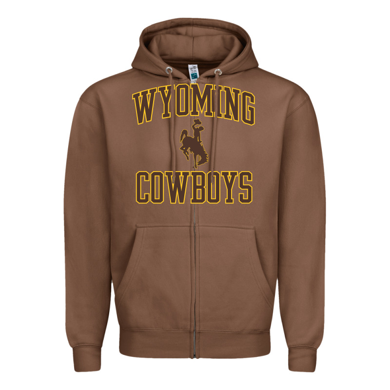 Wyoming Cowboys Men's Apparel Gameday Arch Over Cowboys Sweat Zipper Hoodie by longCreatives | Teevron