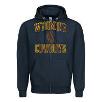 Navy Wyoming Cowboys Men's Apparel Gameday Arch Over Cowboys Sweat Zipper Hoodie - longCreatives