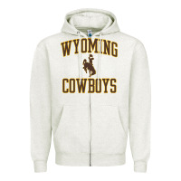 Oatmeal Heather Wyoming Cowboys Men's Apparel Gameday Arch Over Cowboys Sweat Zipper Hoodie - longCreatives