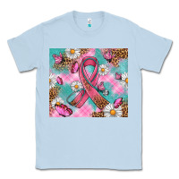 Dusty Blue Breast Cancer Ribbon Stethoscope Classic Tee - Artiststas