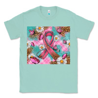 Seafoam Breast Cancer Ribbon Stethoscope Classic Tee - Artiststas