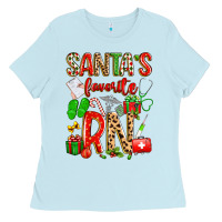 Baby Blue santa's favorite RN Ladies Tee - texasbilliewilder